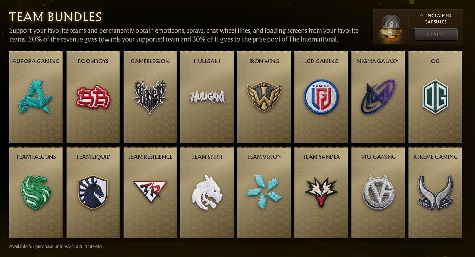 TI2026 supporter bundles