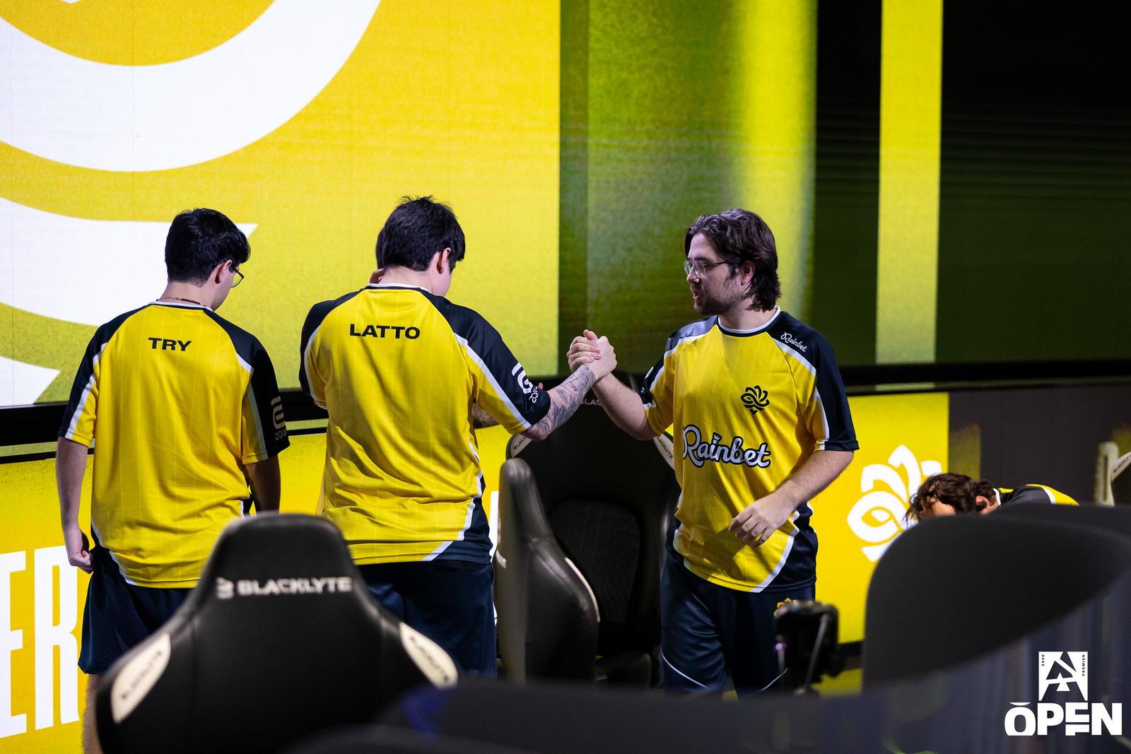 Legacy players sharing handshakes